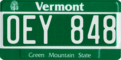 VT license plate OEY848