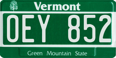 VT license plate OEY852