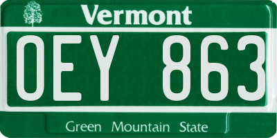 VT license plate OEY863