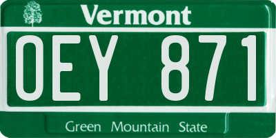 VT license plate OEY871