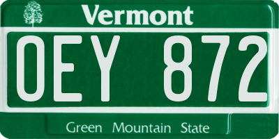 VT license plate OEY872
