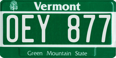 VT license plate OEY877