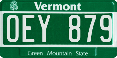 VT license plate OEY879