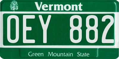 VT license plate OEY882