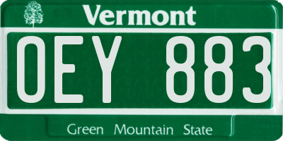 VT license plate OEY883