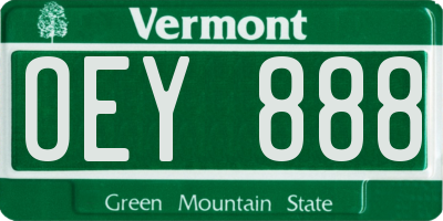VT license plate OEY888