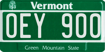VT license plate OEY900