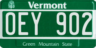 VT license plate OEY902