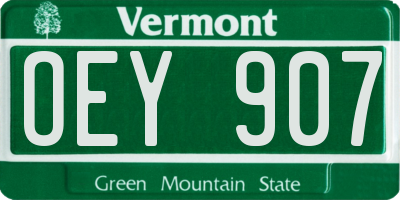 VT license plate OEY907
