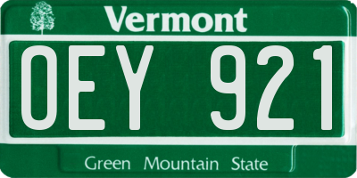 VT license plate OEY921