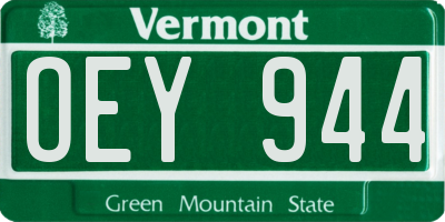 VT license plate OEY944