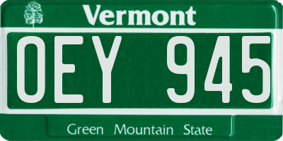 VT license plate OEY945