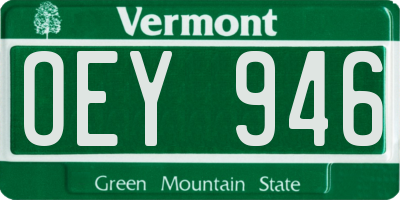 VT license plate OEY946