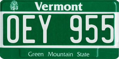 VT license plate OEY955