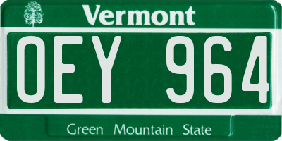 VT license plate OEY964