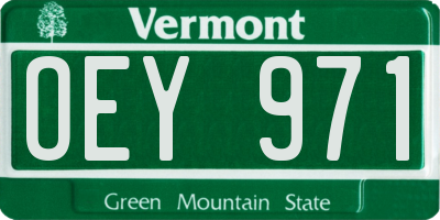 VT license plate OEY971