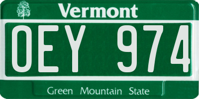 VT license plate OEY974