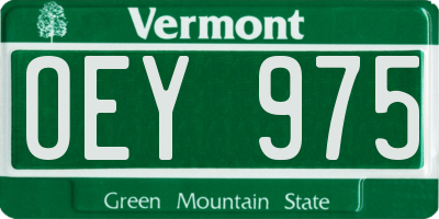 VT license plate OEY975