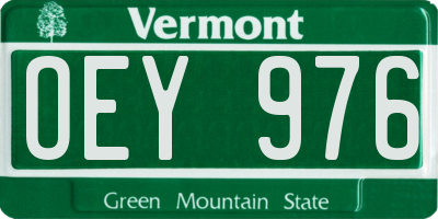 VT license plate OEY976