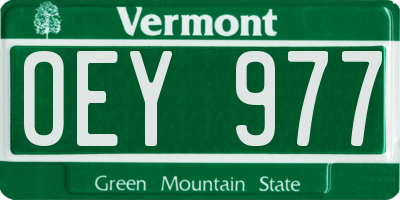 VT license plate OEY977