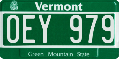 VT license plate OEY979