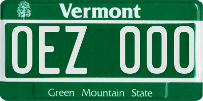 VT license plate OEZ000