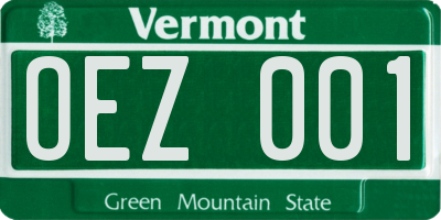 VT license plate OEZ001