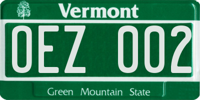 VT license plate OEZ002