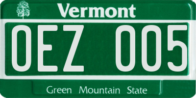 VT license plate OEZ005