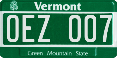 VT license plate OEZ007