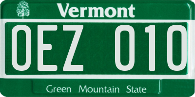 VT license plate OEZ010