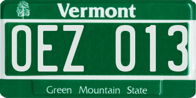 VT license plate OEZ013