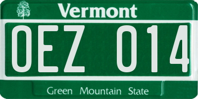 VT license plate OEZ014