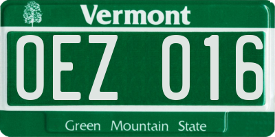 VT license plate OEZ016