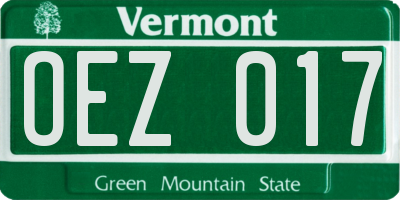 VT license plate OEZ017