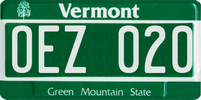 VT license plate OEZ020