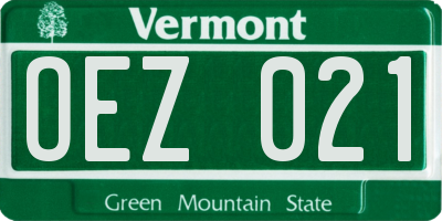 VT license plate OEZ021