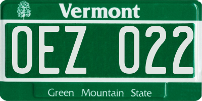 VT license plate OEZ022