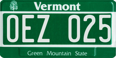 VT license plate OEZ025