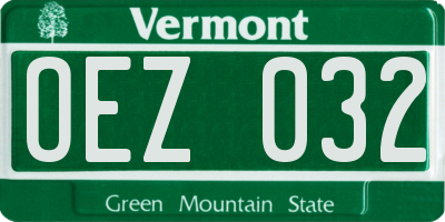 VT license plate OEZ032