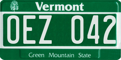 VT license plate OEZ042