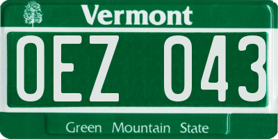VT license plate OEZ043