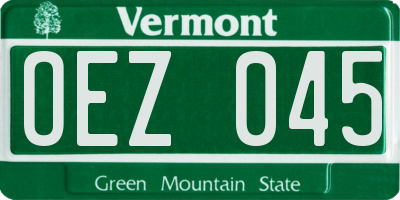 VT license plate OEZ045