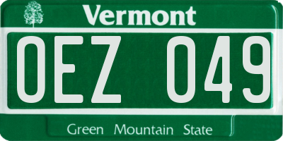 VT license plate OEZ049