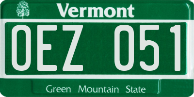 VT license plate OEZ051
