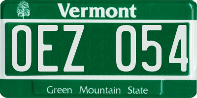VT license plate OEZ054