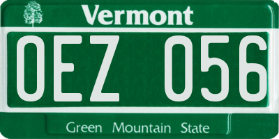VT license plate OEZ056