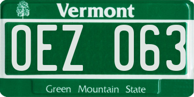VT license plate OEZ063