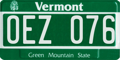VT license plate OEZ076