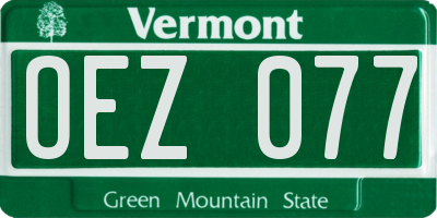 VT license plate OEZ077